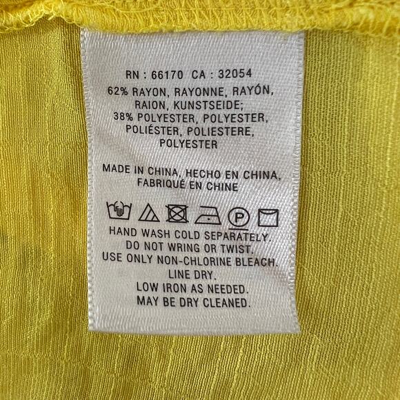 ANTHROPOLOGIE MAEVE Verona Yellow Tied Sleeve V-Neckline Top Blouse Size XS - Picture 9 of 10